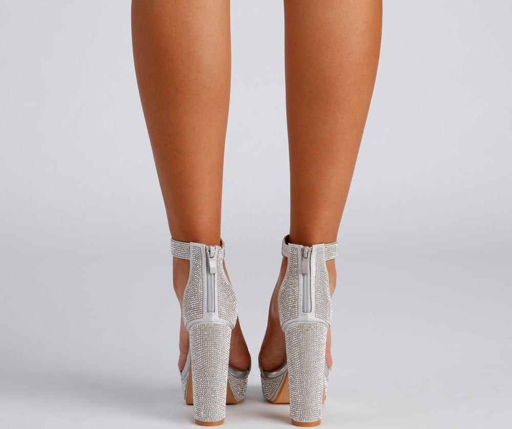 Stroke Of Midnight Rhinestone Heels Newgew