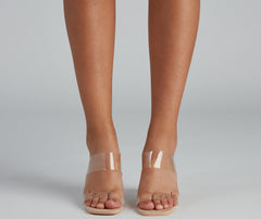 Clear Intentions Lucite Block Heel Mules Newgew
