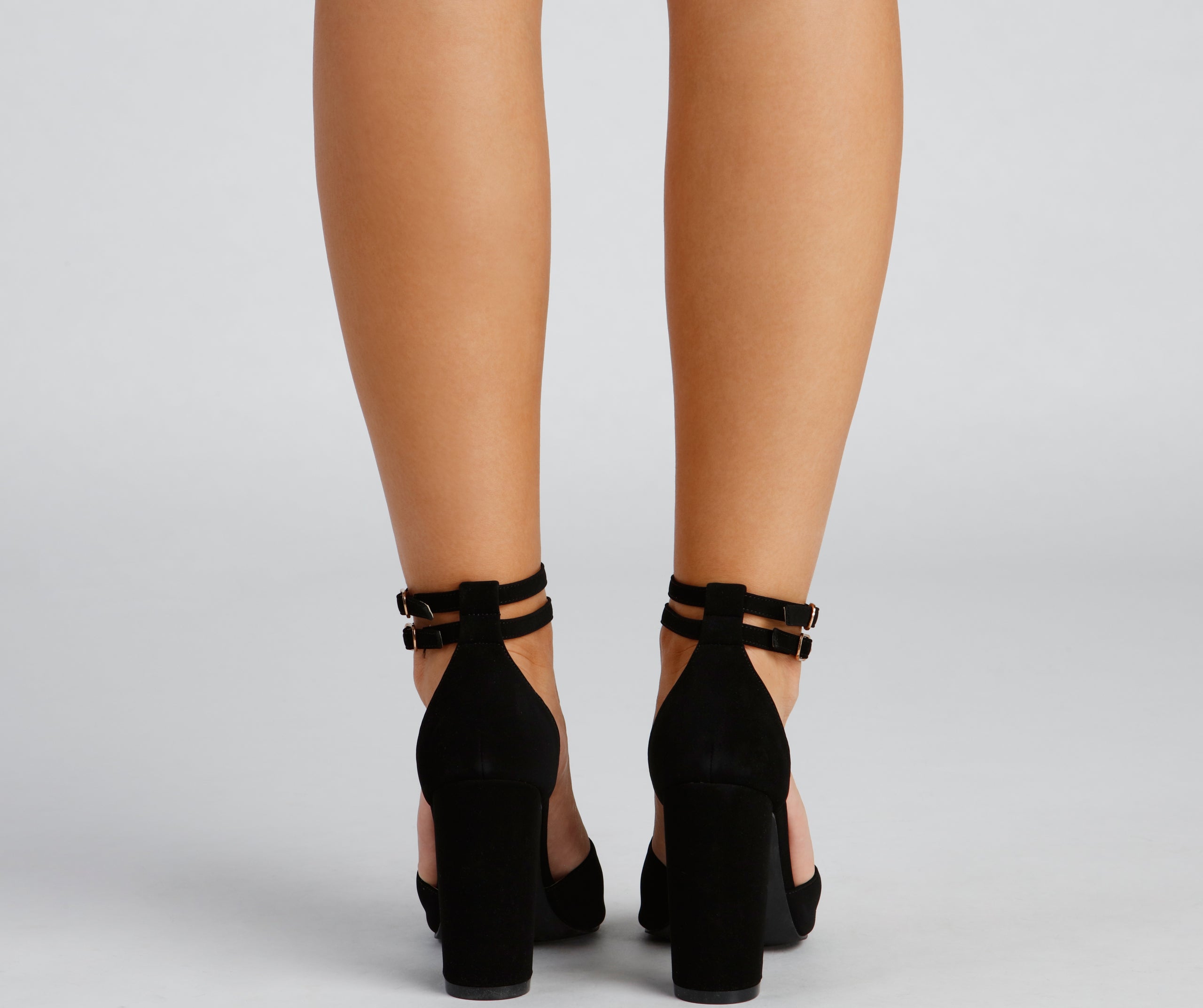Classic Staples Nubuck Double Strap Heels Newgew