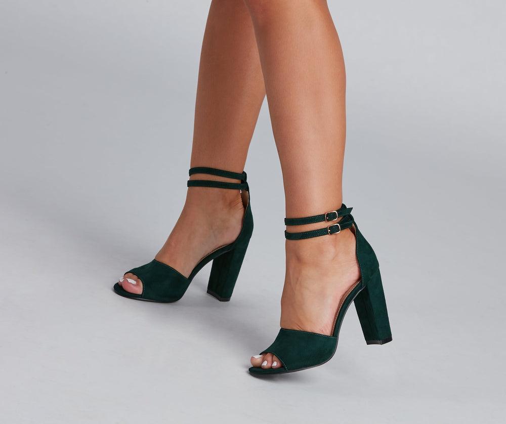 Classic Staples Nubuck Double Strap Heels Newgew
