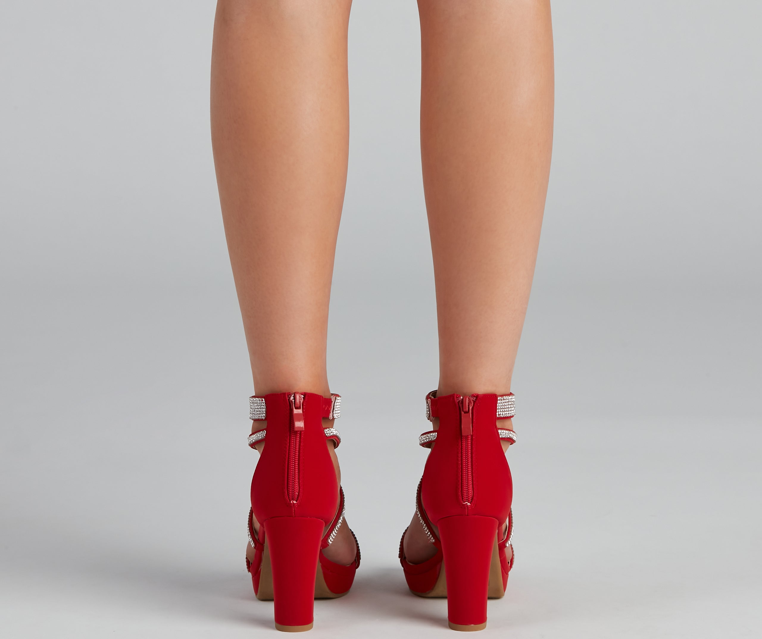 Bring On The Glitz Rhinestone Block Heels Newgew