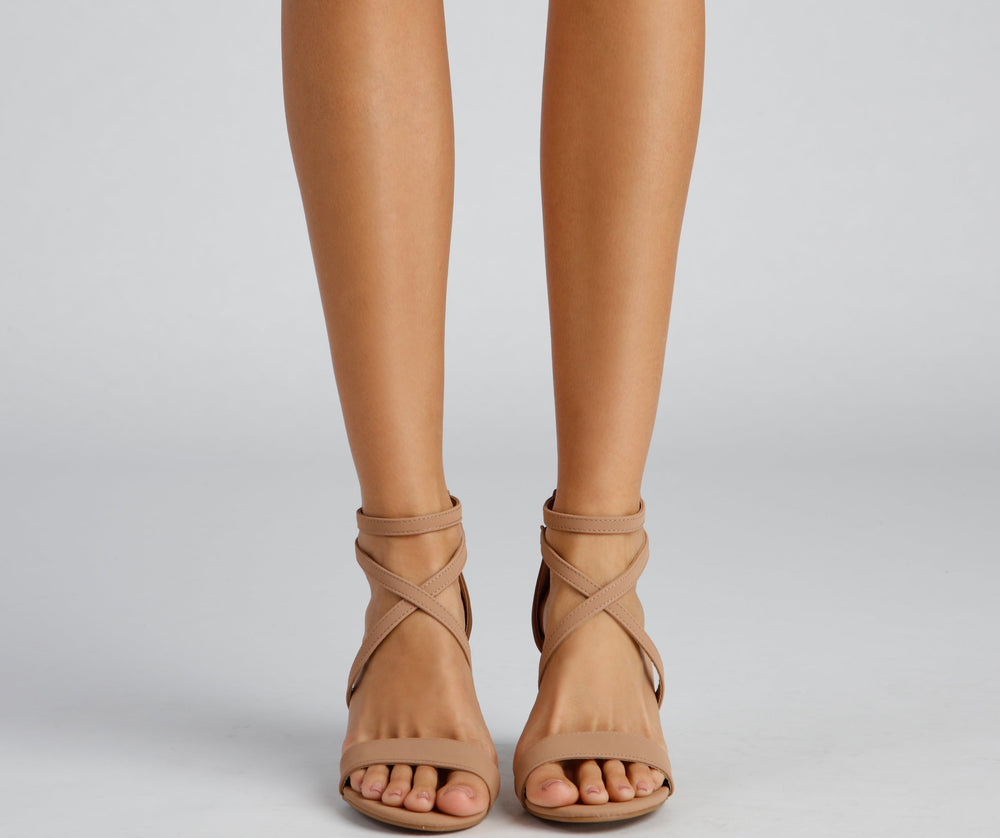 Classy Steps Nubuck Criss-Cross Heels Newgew