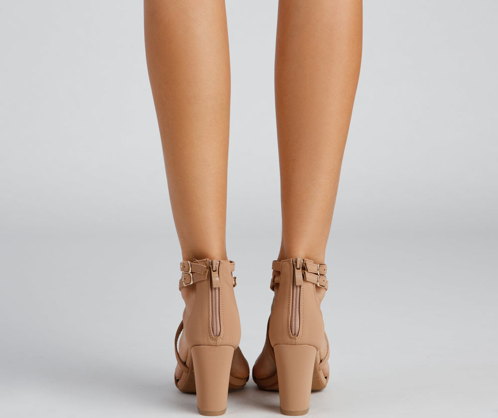 Classy Steps Nubuck Criss-Cross Heels Newgew