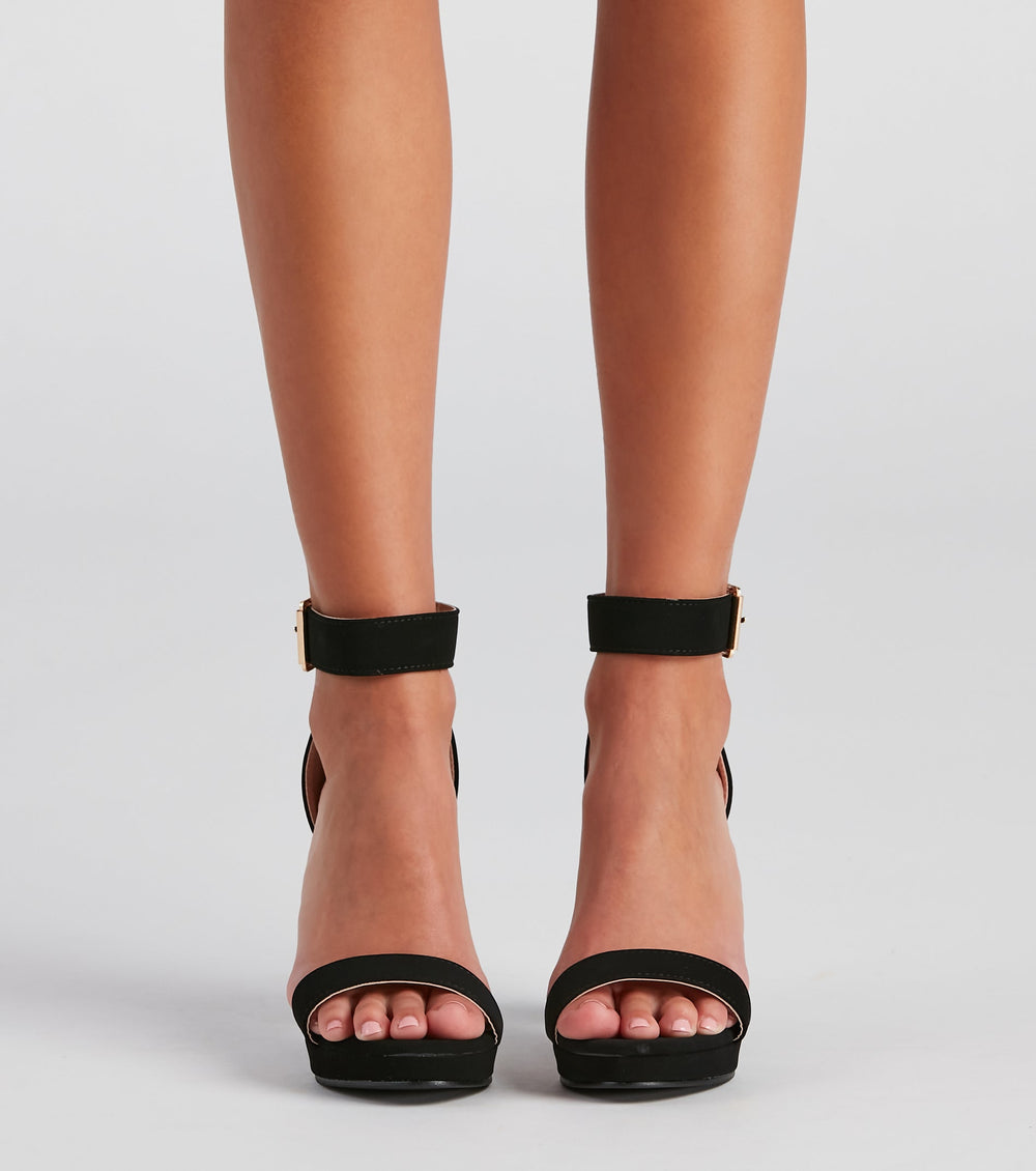 Basic Nubuck Platform Block Heels Newgew