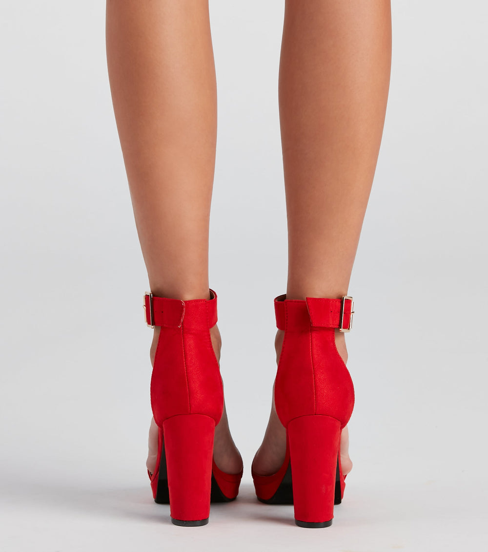 Basic Nubuck Platform Block Heels Newgew