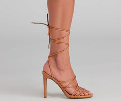 Attitude PU Lace-Up Stiletto Heels Newgew