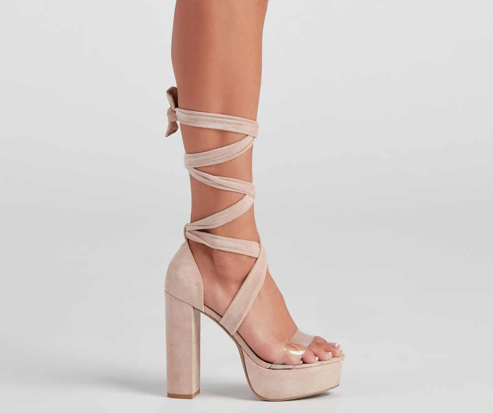 Fashionista Walkin' Lace-Up Platform Heels Newgew