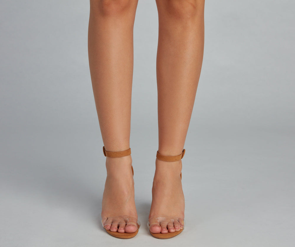 Always Chic PVC Faux Suede Heels Newgew