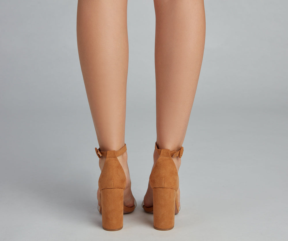 Always Chic PVC Faux Suede Heels Newgew