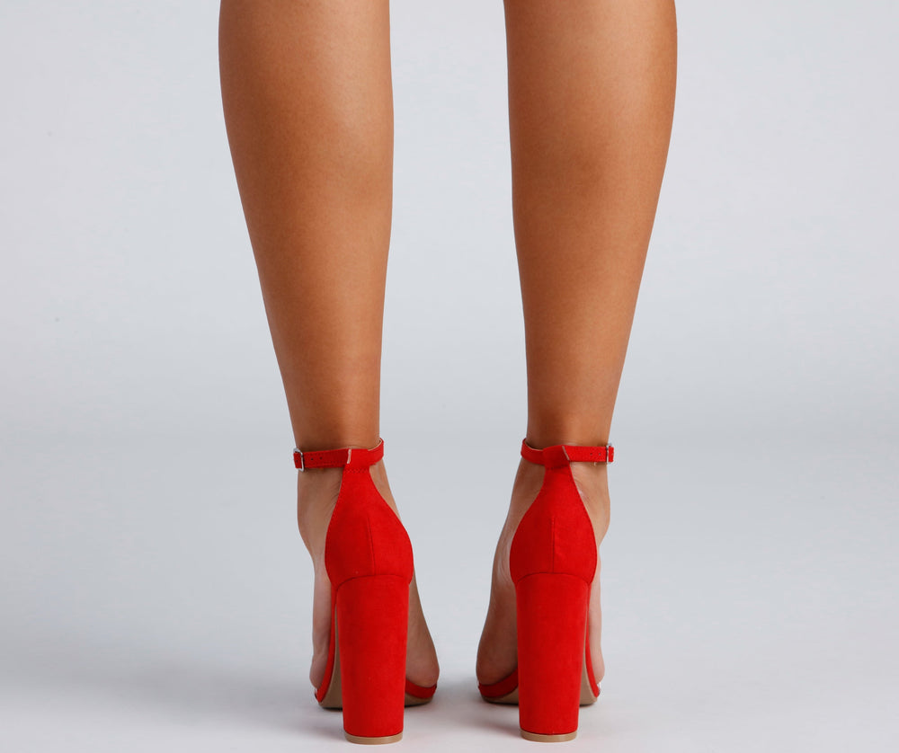 Clear The Way PVC Block Heels Newgew