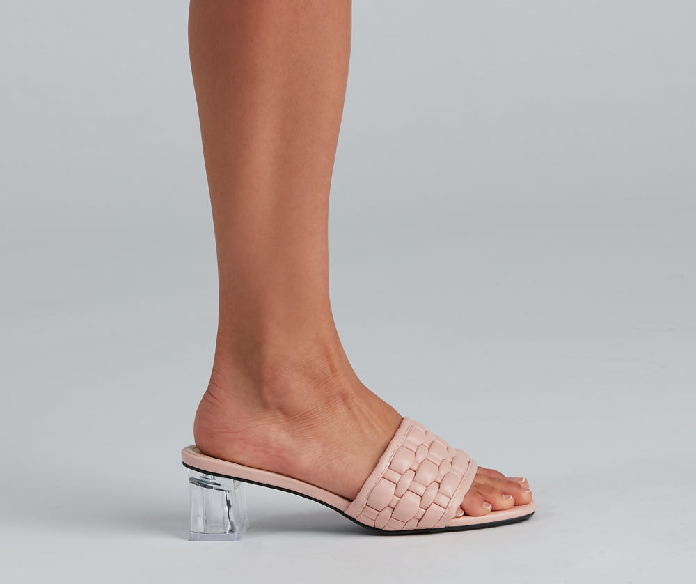 Basket Case Lucite Heel Mules Newgew