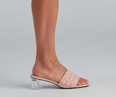 Basket Case Lucite Heel Mules Newgew