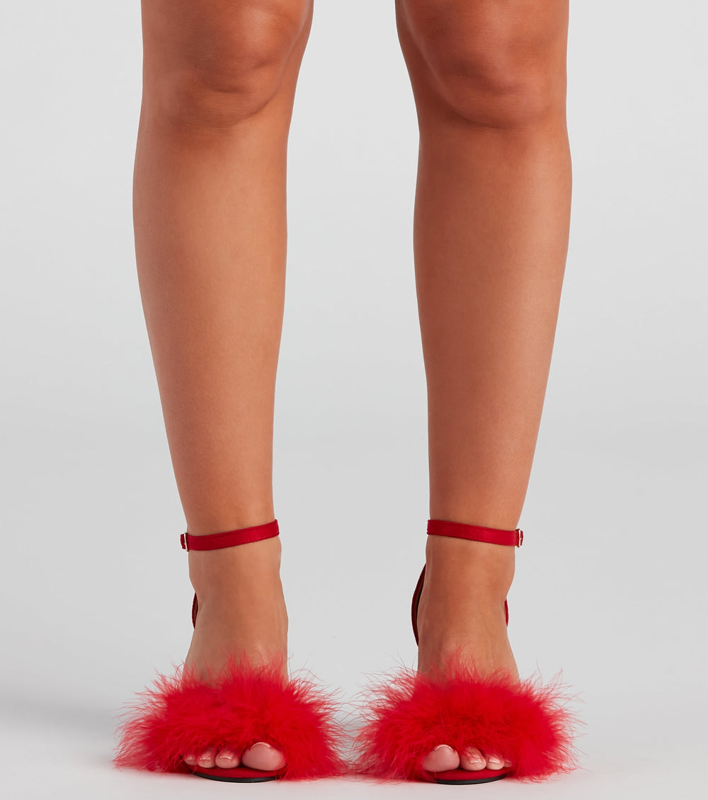 Marabou Babe Block Heels Newgew