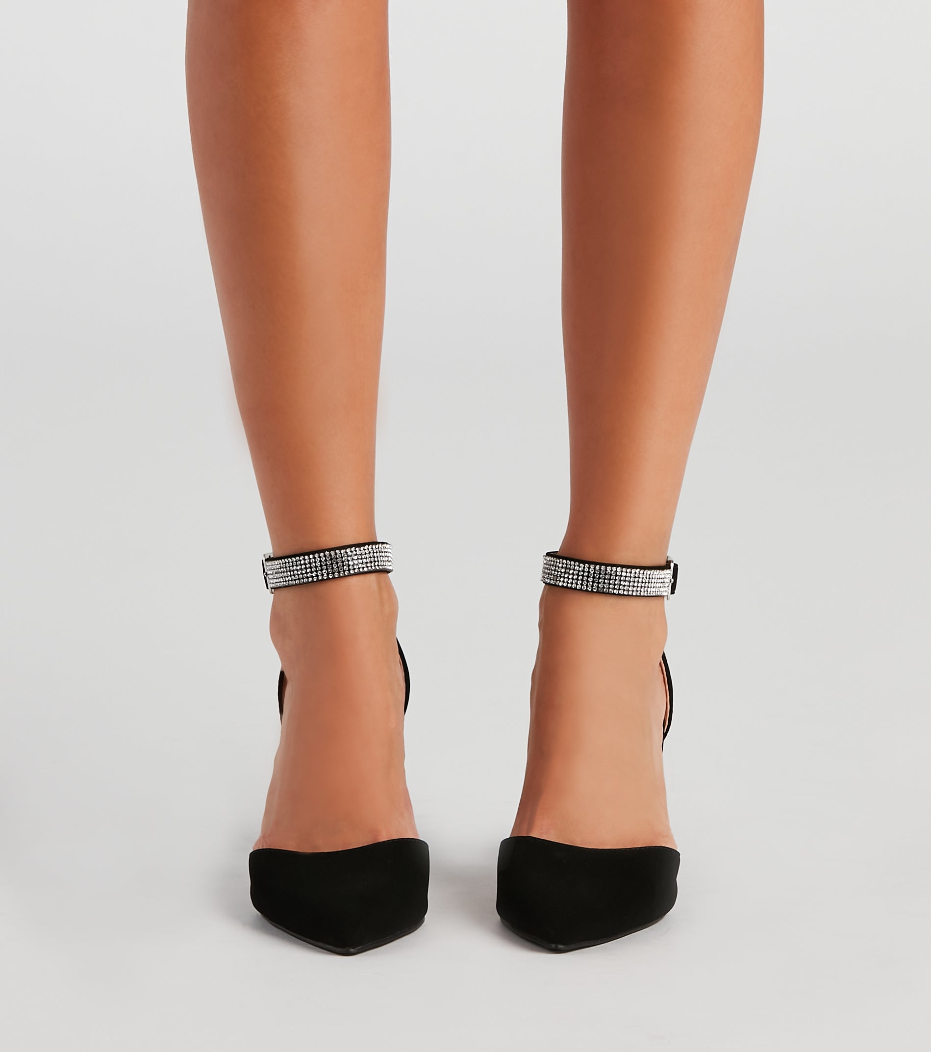 Classic Glamour Rhinestone Strap Pumps Newgew