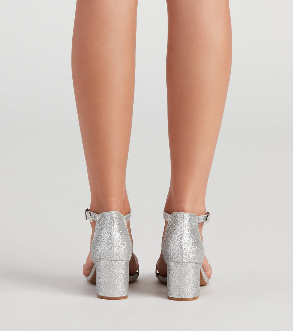 Glam Moves Glitter Block Heels Newgew