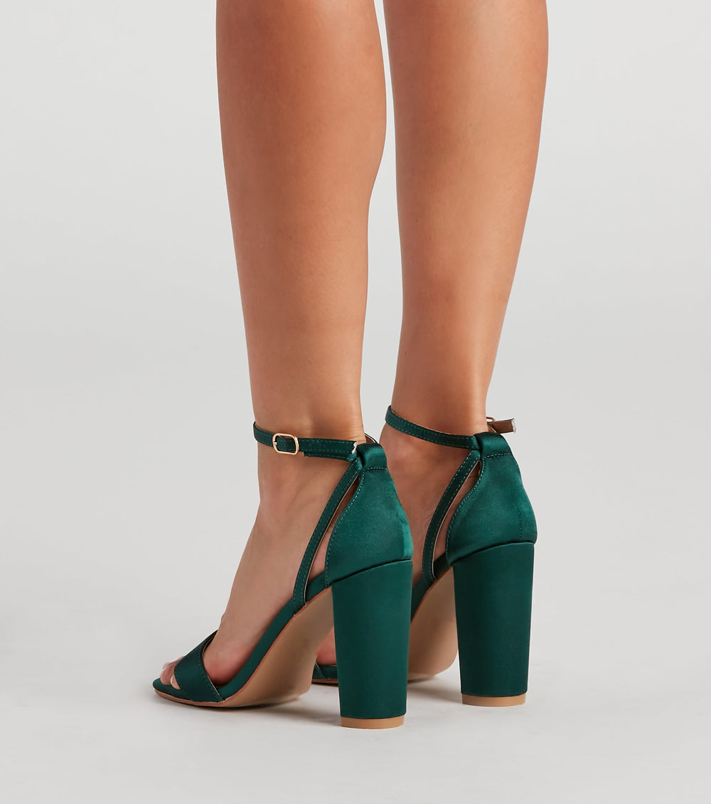 Step Up In Satin Block Heels Newgew