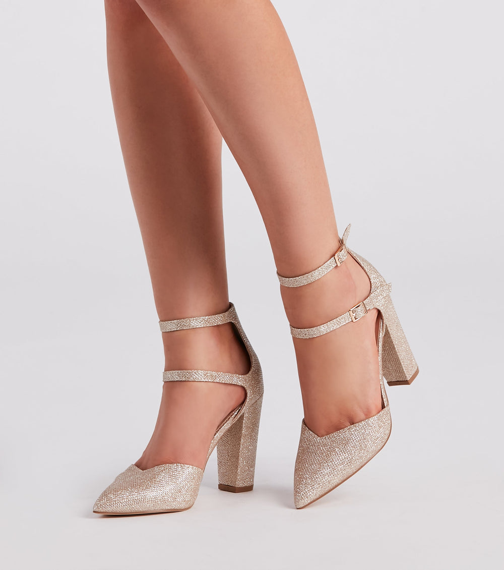 Glitz In Glitter Mesh Pointed Toe Pumps Newgew