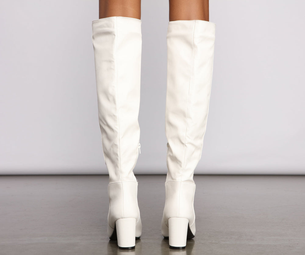 Lead The Way Faux Leather Over The Knee Boots Newgew