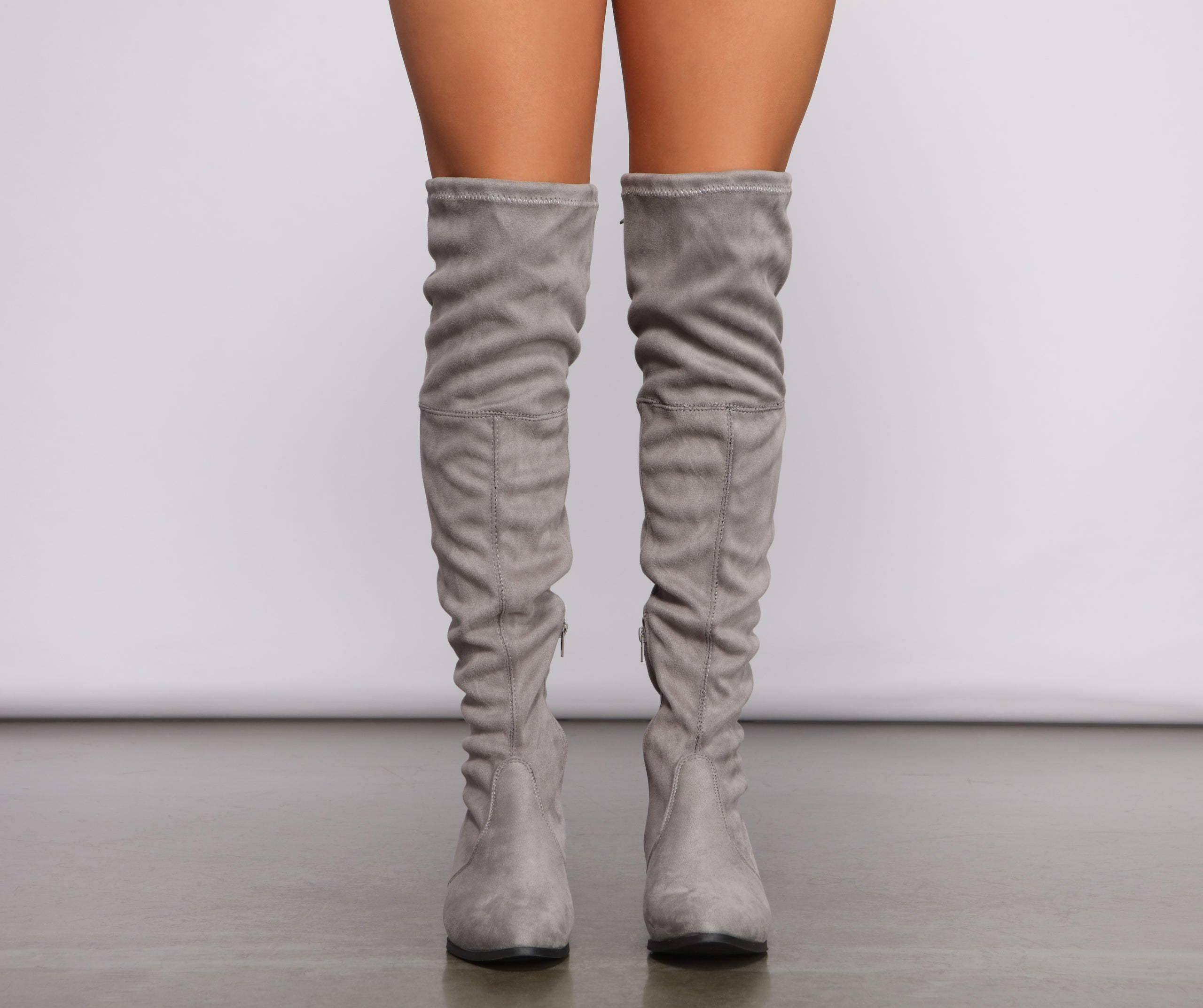 Stylish Must-Have Over The Knee Block Heel Boots Newgew