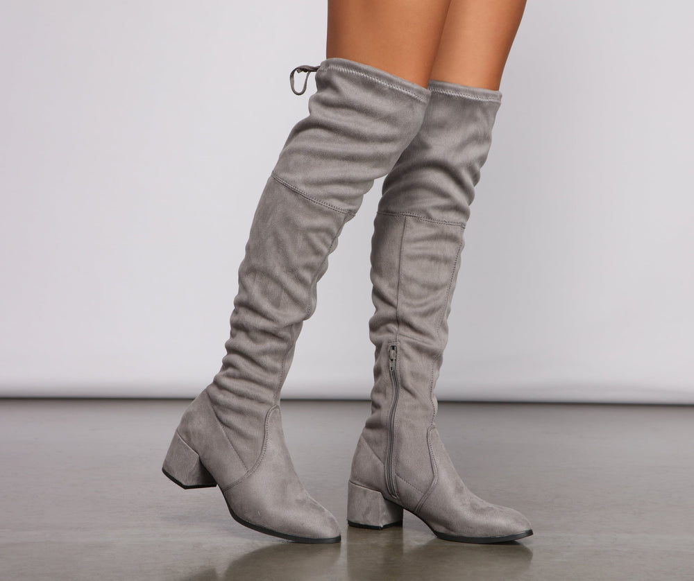 Stylish Must-Have Over The Knee Block Heel Boots Newgew