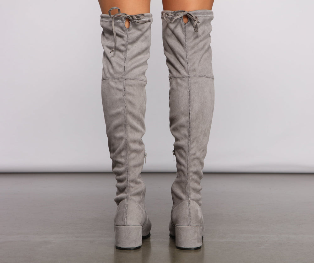 Stylish Must-Have Over The Knee Block Heel Boots Newgew