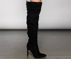 Run This Town Lace-Up Scrunched Boots Newgew