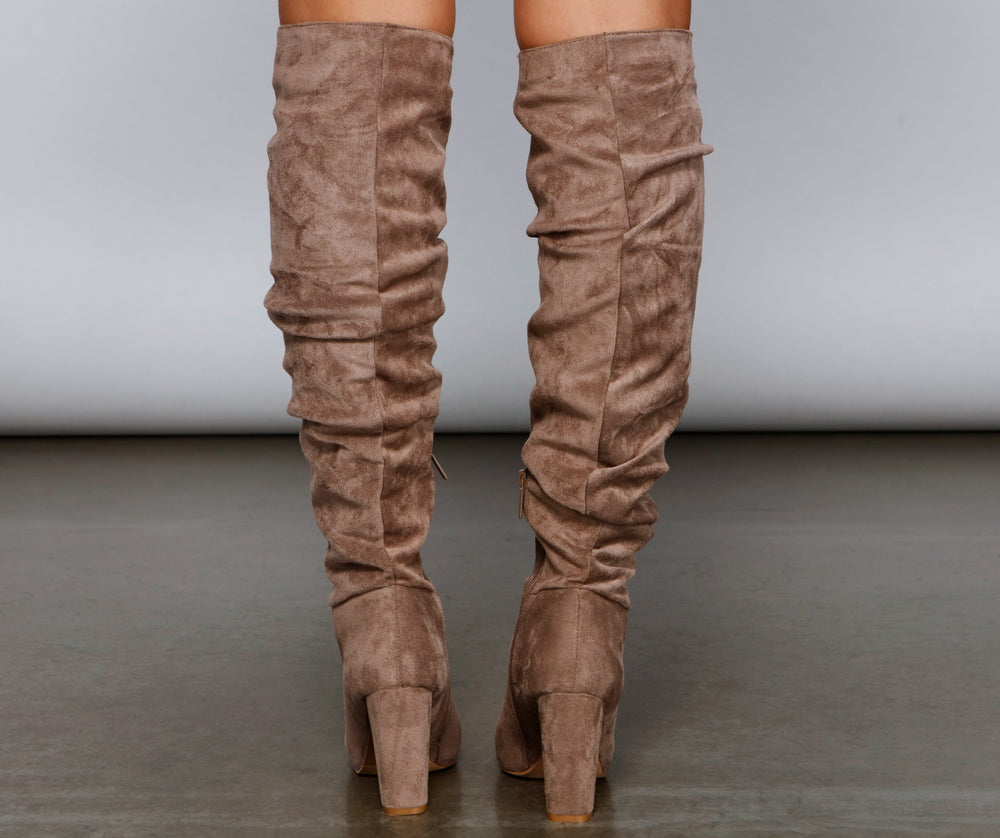 Hitting The Mark Faux Suede Boots Newgew