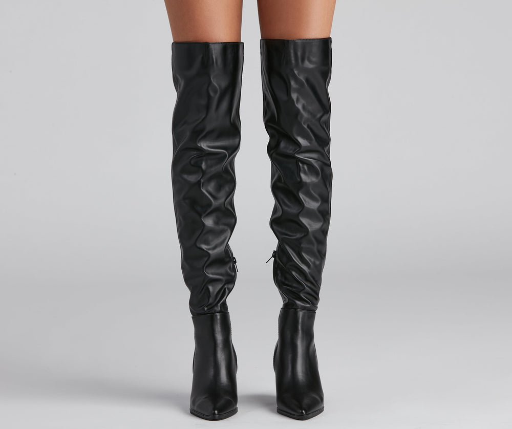 Tres Chic Faux Leather Boots Newgew