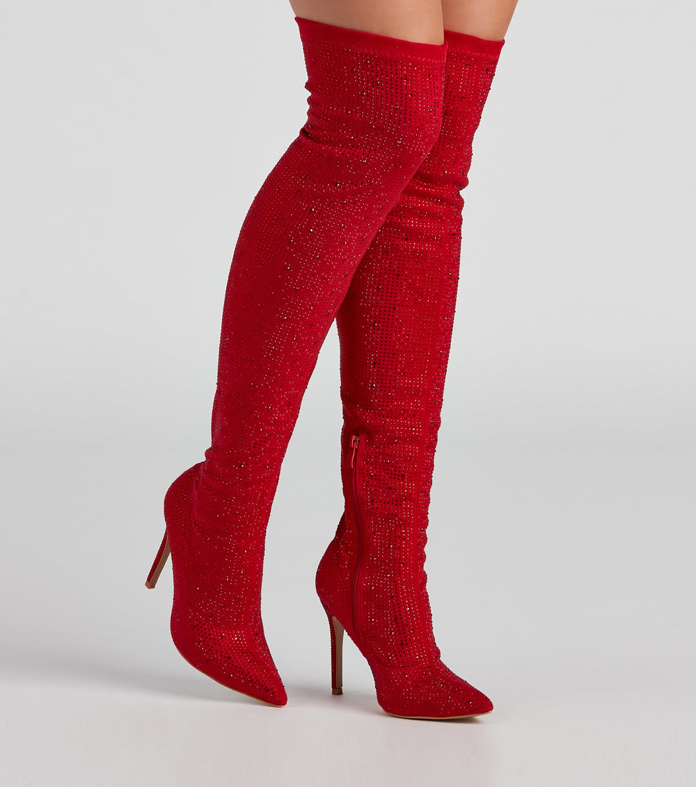Stellar Shine Thigh-High Stiletto Boots Newgew