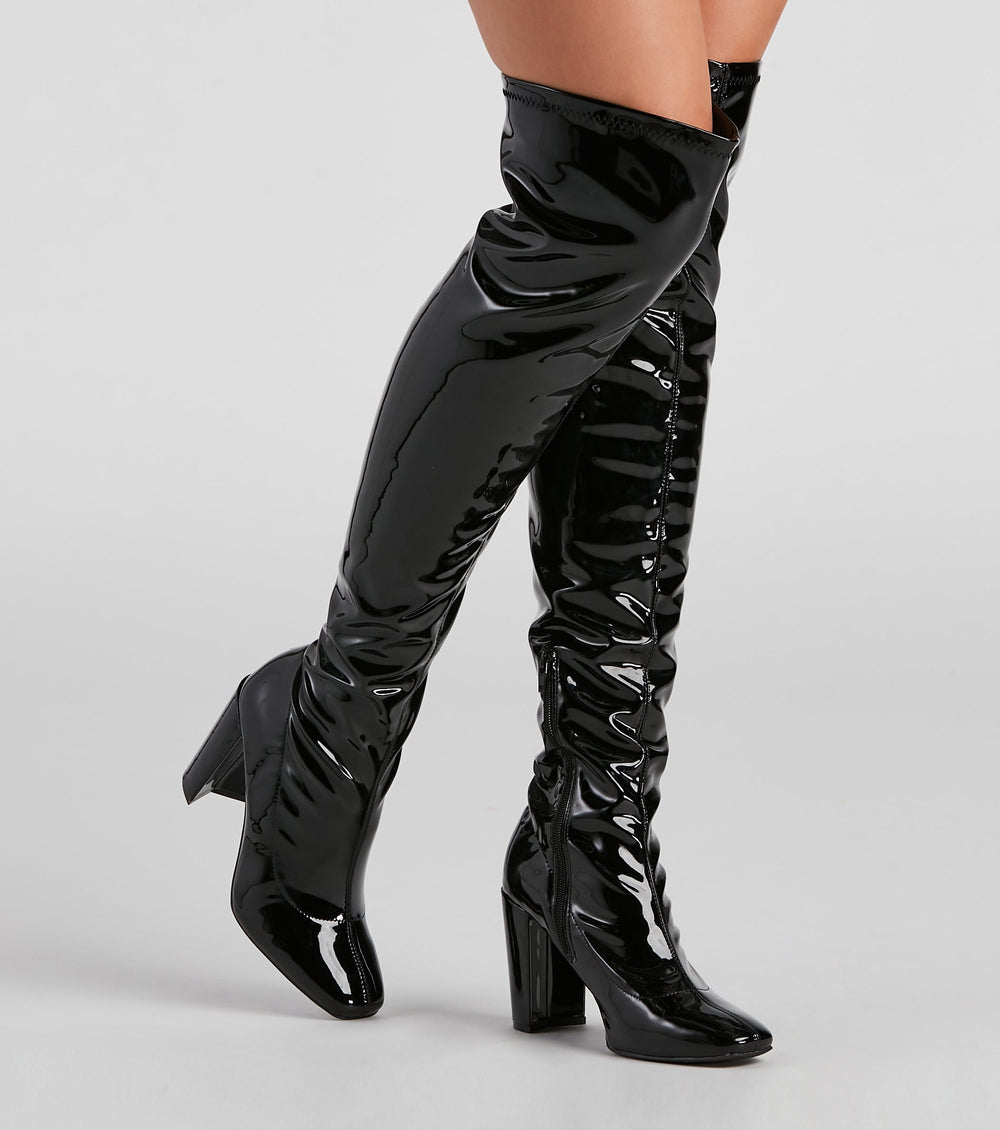 Sleek Vibes Only Thigh-High Boots Newgew