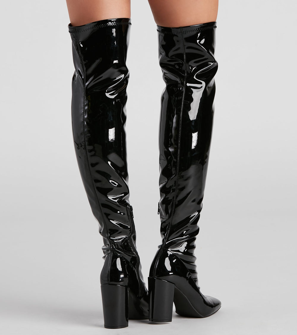 Sleek Vibes Only Thigh-High Boots Newgew