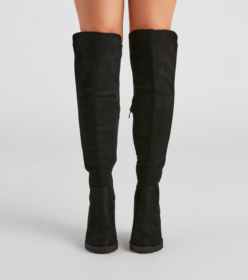 In Control Over The Knee Lug Boots Newgew