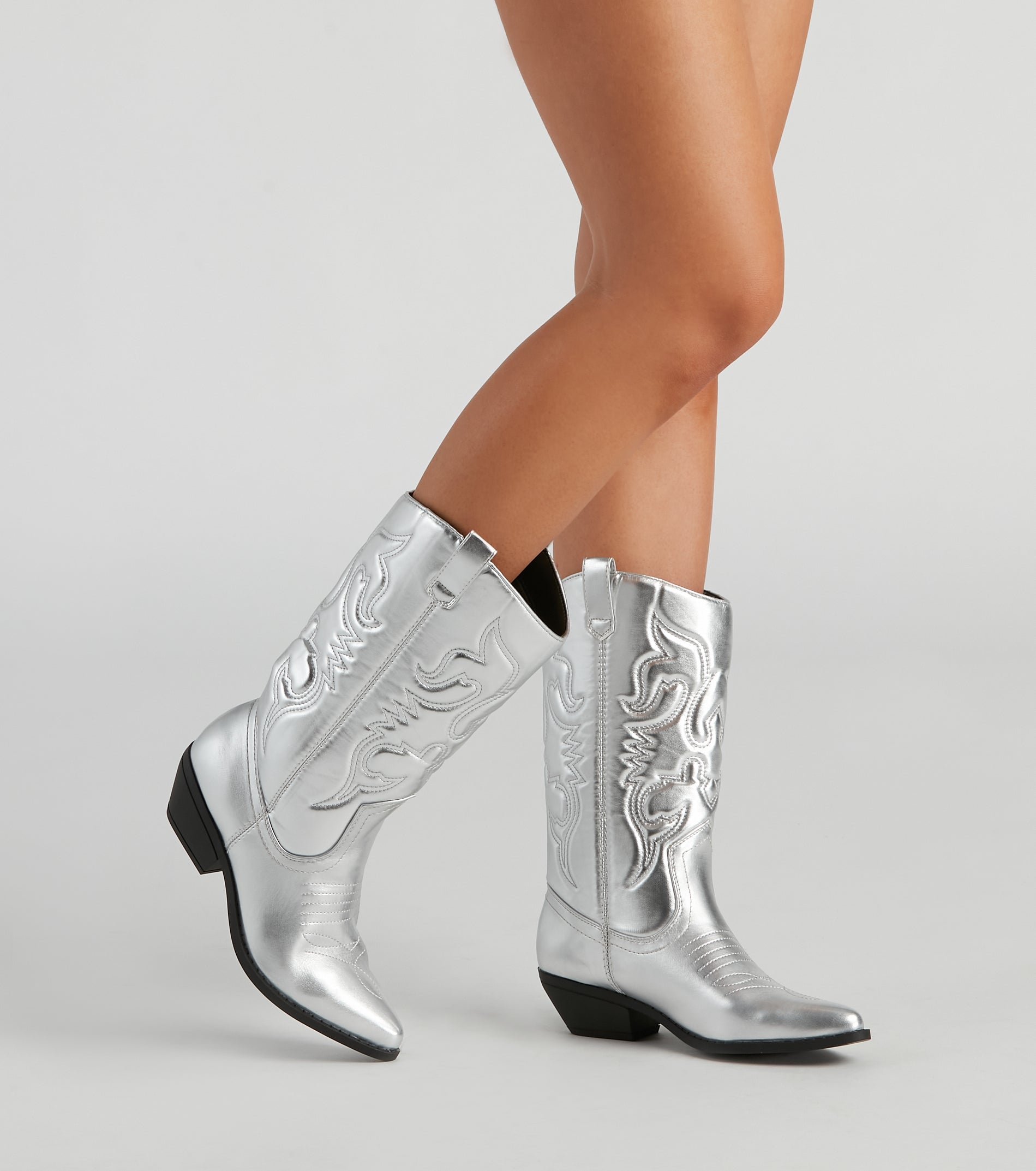 Major Glam Metallic Cowboy Boots Newgew
