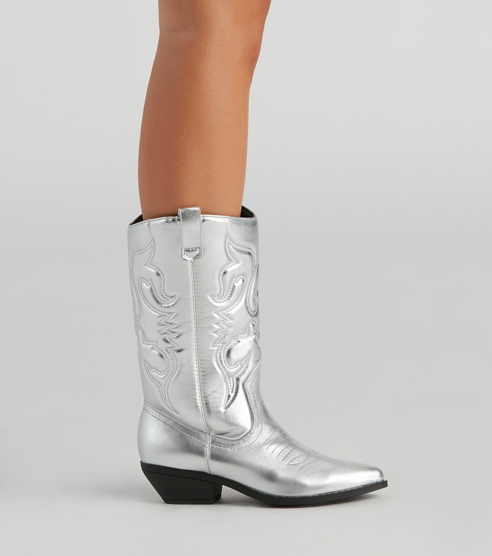 Major Glam Metallic Cowboy Boots Newgew