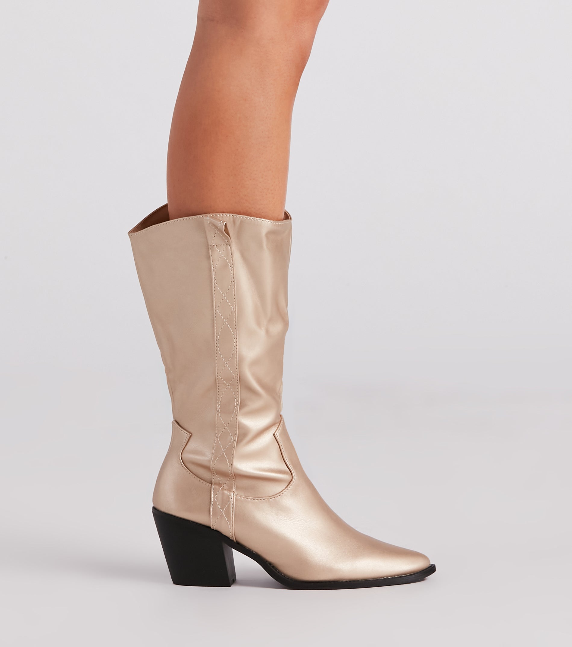 Western Glam Chrome Cowboy Boots Newgew