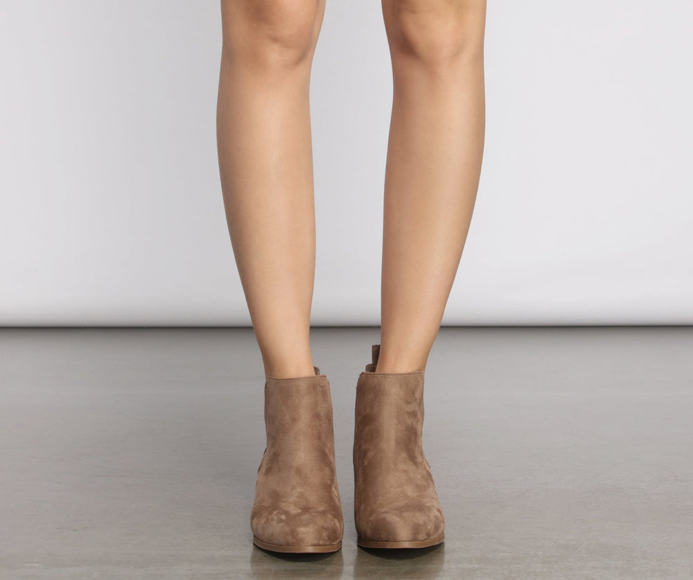 The Everday Faux Suede Stacked Booties Newgew