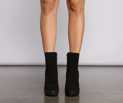 Effortlessly Edgy Block Heel Booties Newgew