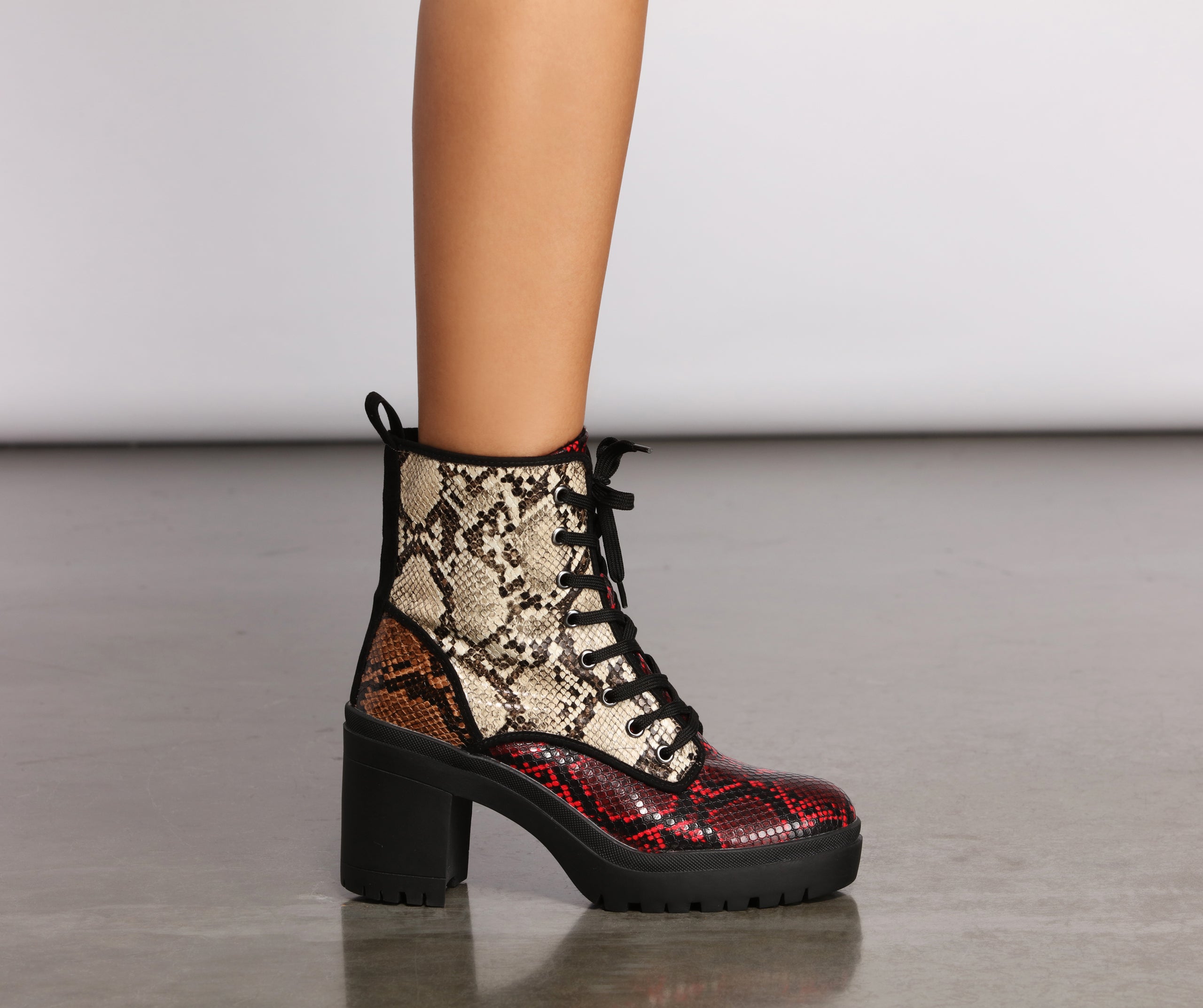 Keep It Sassy Block Heel Combat Booties Newgew