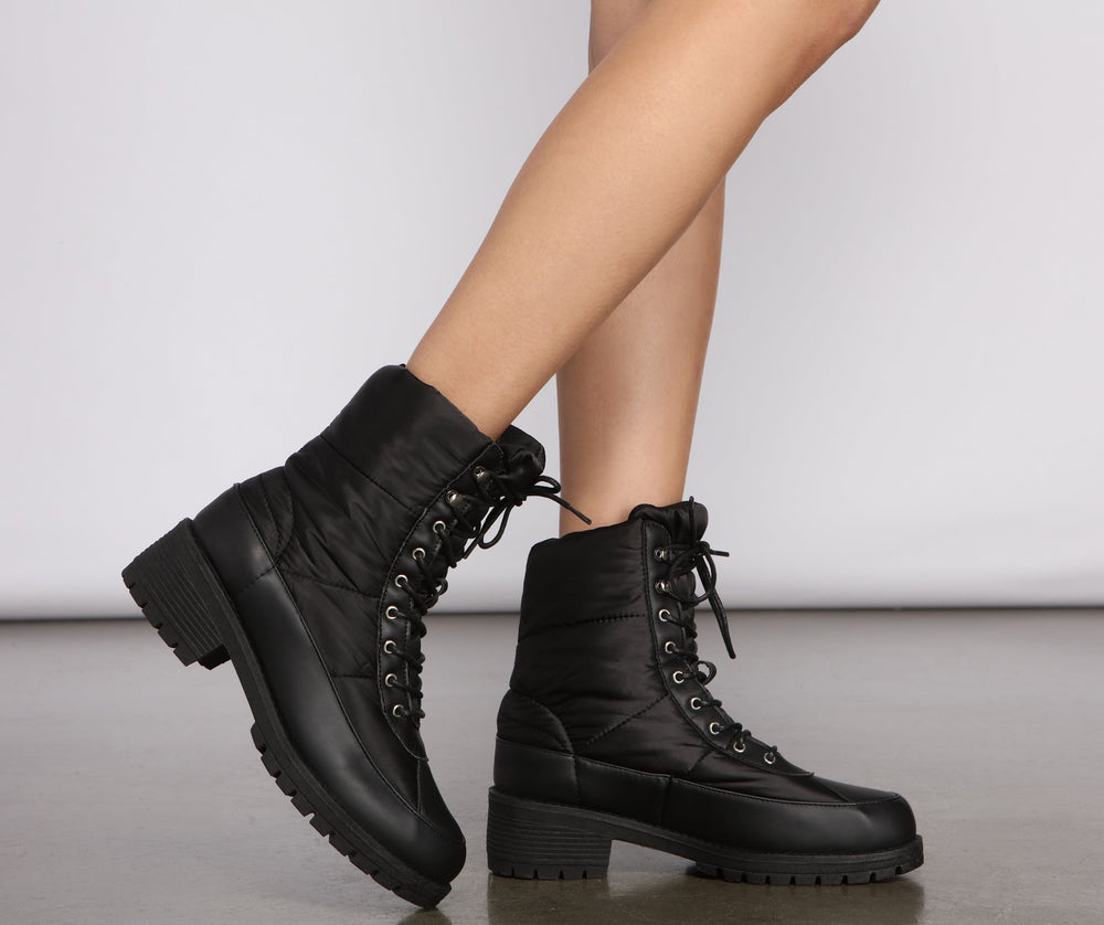 Cozy and Chic Nylon Puffer Booties Newgew