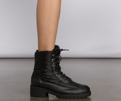 Cozy and Chic Nylon Puffer Booties Newgew