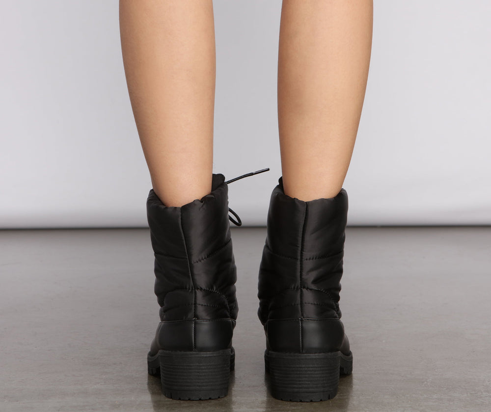 Cozy and Chic Nylon Puffer Booties Newgew