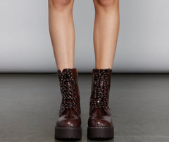 Blooming Beauty Floral Lace Up Booties Newgew