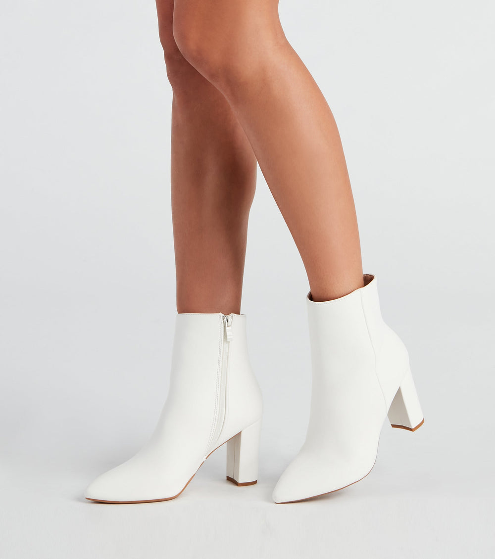 Back To Basics Faux Leather Ankle Booties Newgew