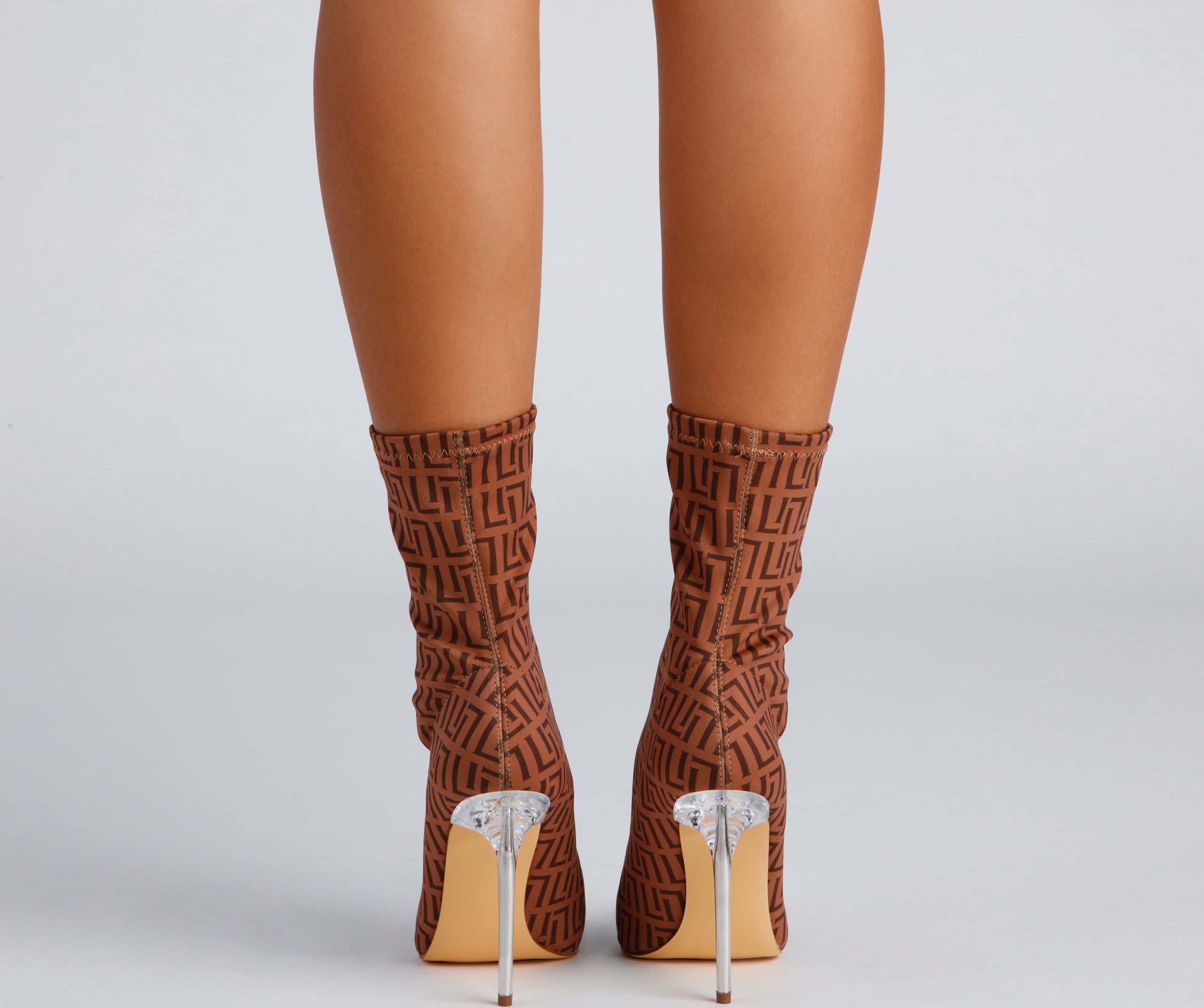 Greek Key Stiletto Booties Newgew