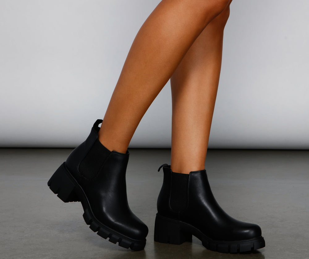 Everyday Style Faux Leather Booties Newgew