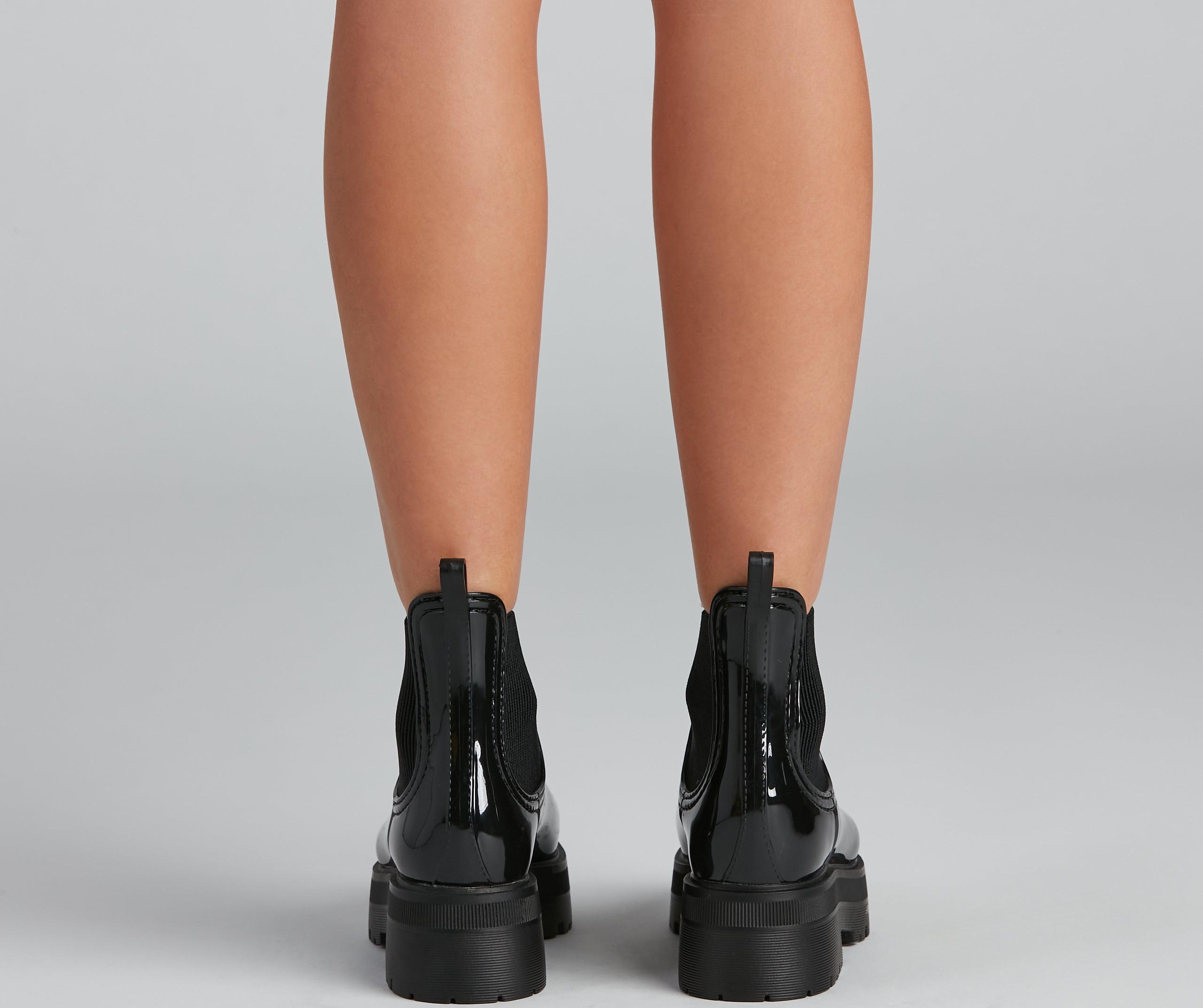 One True Lug Patent Chunky Boots Newgew