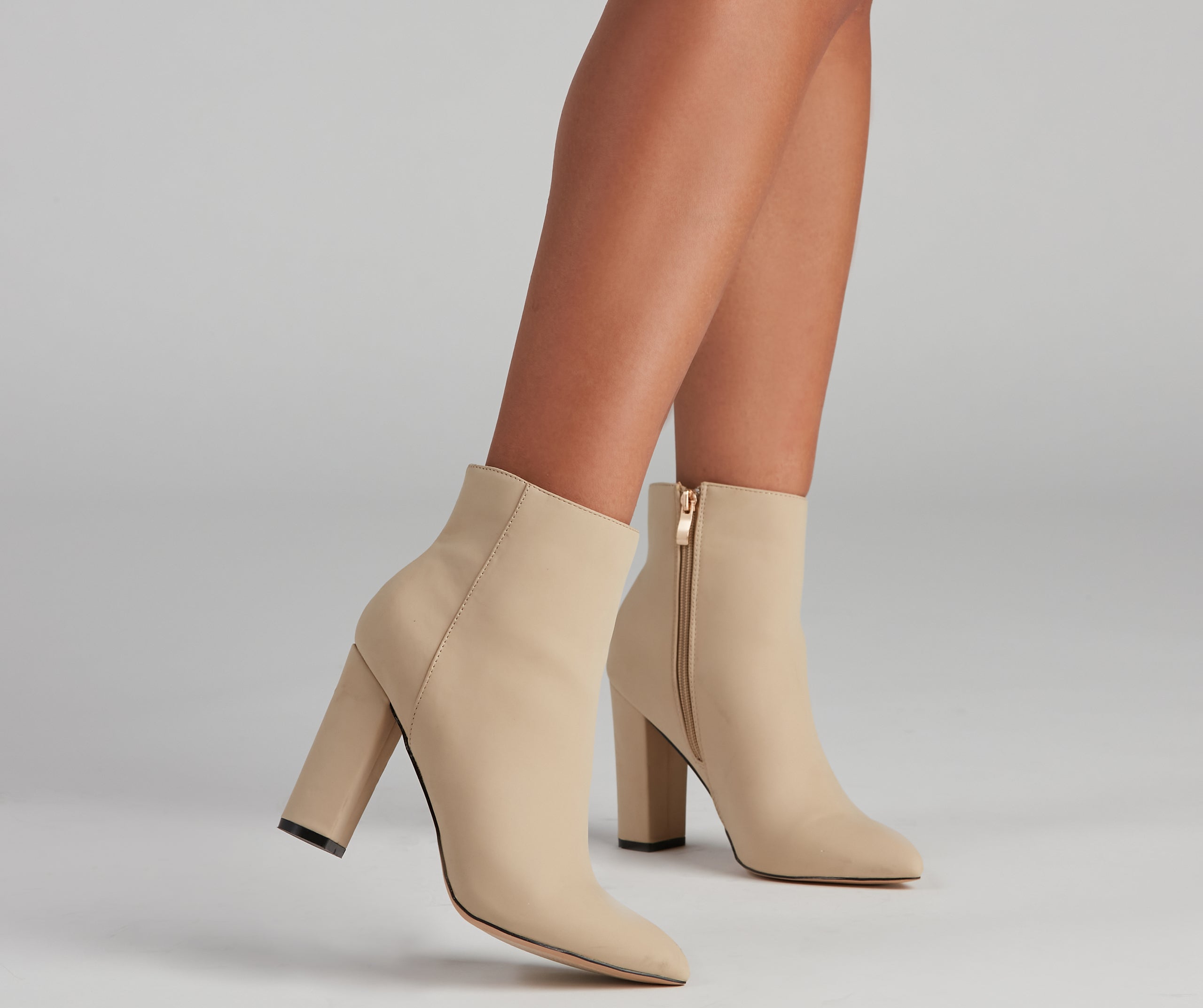 Go Getter Nubuck Block Heel Booties Newgew
