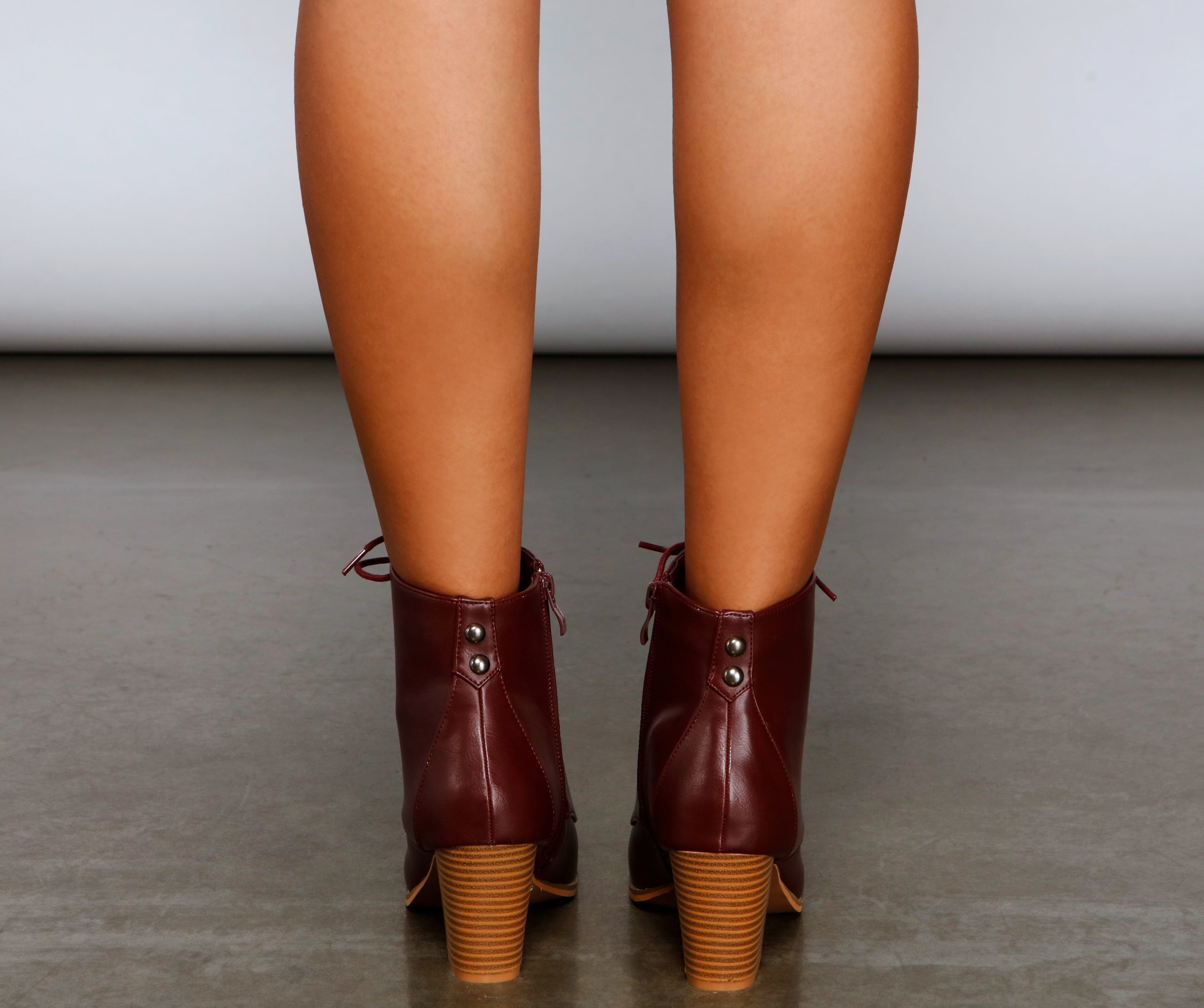 Cozy Cutie Lace-Up Block Heel Booties Newgew