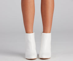 Style Goals Faux Leather Almond Toe Booties Newgew