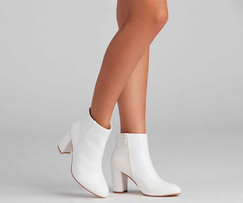 Style Goals Faux Leather Almond Toe Booties Newgew